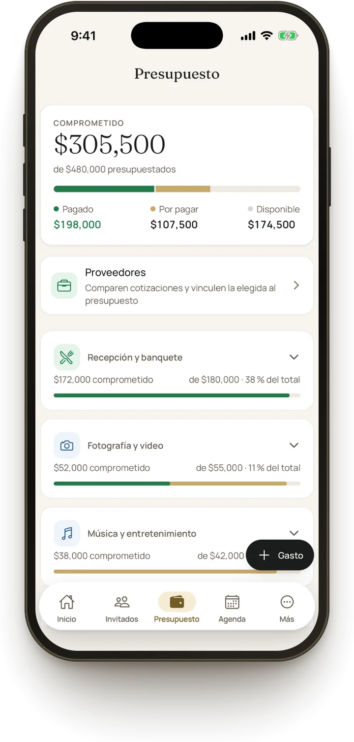 Presupuesto con pagado, por pagar y disponible
