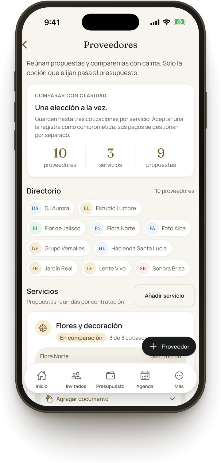 Proveedores y cotizaciones